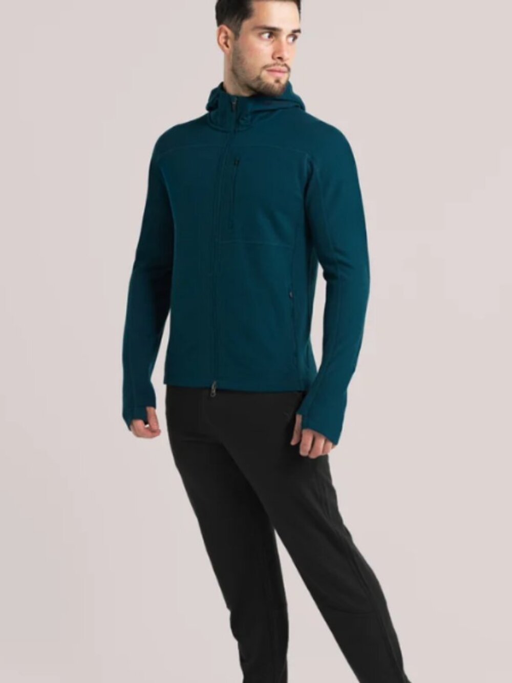 Ibex Shak Hoodoo Hoodie Merino Wool Full Zip Jacket Outdoor Kingfisher Men 2XL